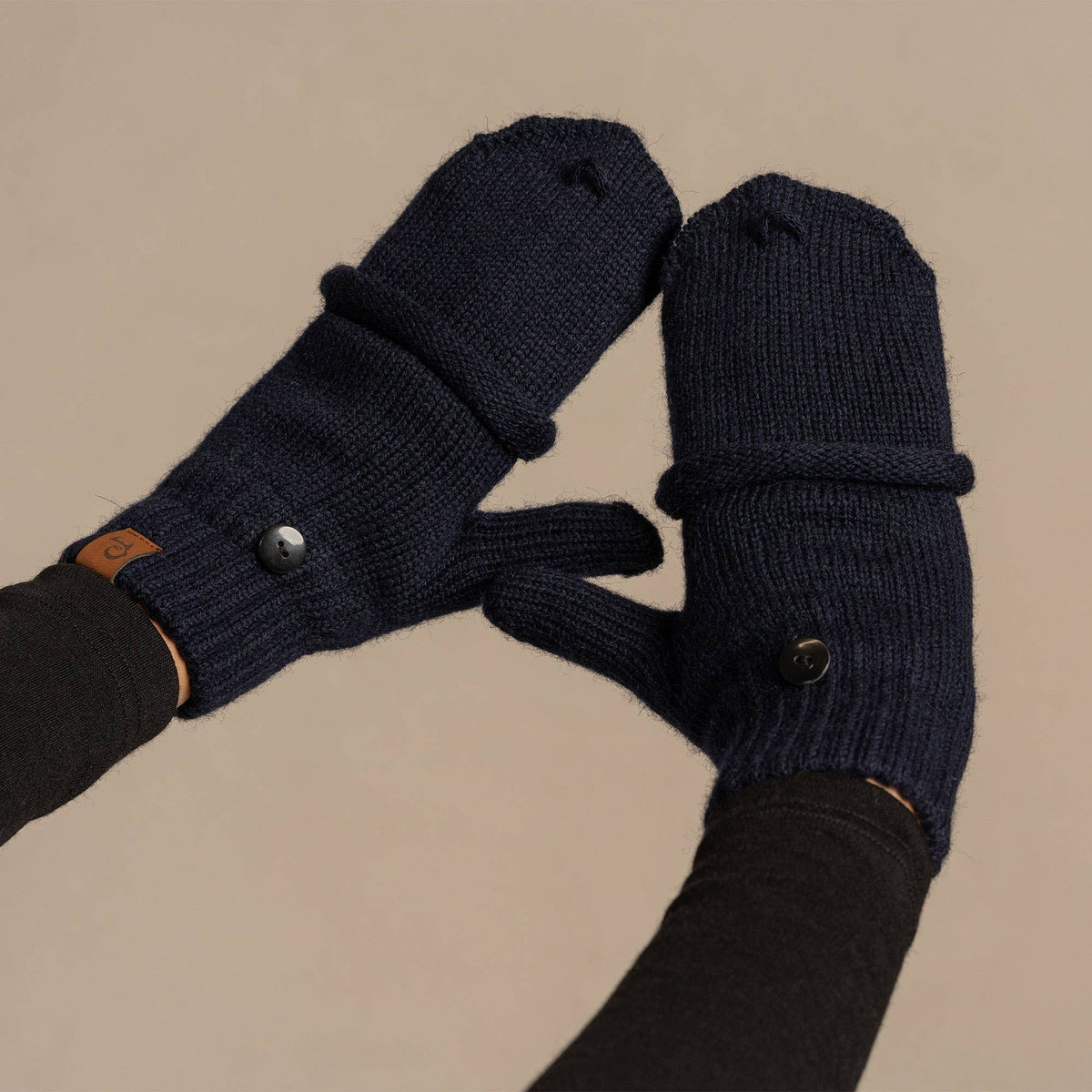 Women's Convertible Gloves Knitted Merino: Dark gray / One Size