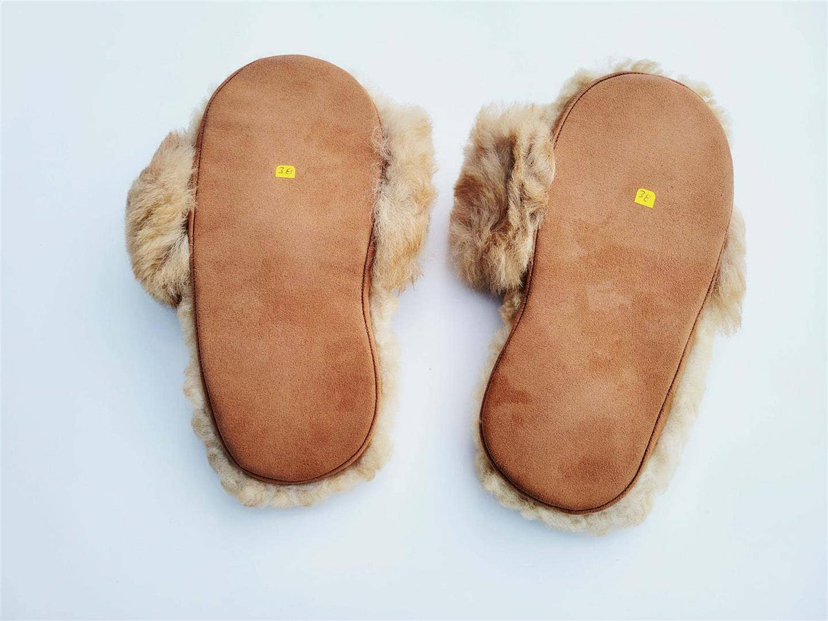 Slide-In Fluffy Alpaca Fur Slippers