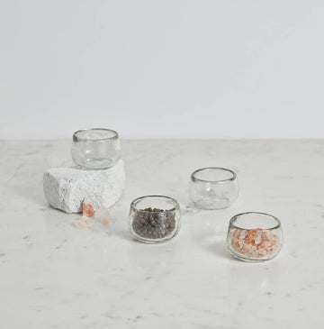 Pebbled Glass Versatile Mini Bowls w Handcrafted Tealight