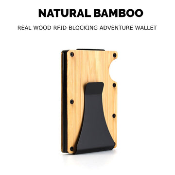 Wooden Minimalist Wallet: Natural Bamboo