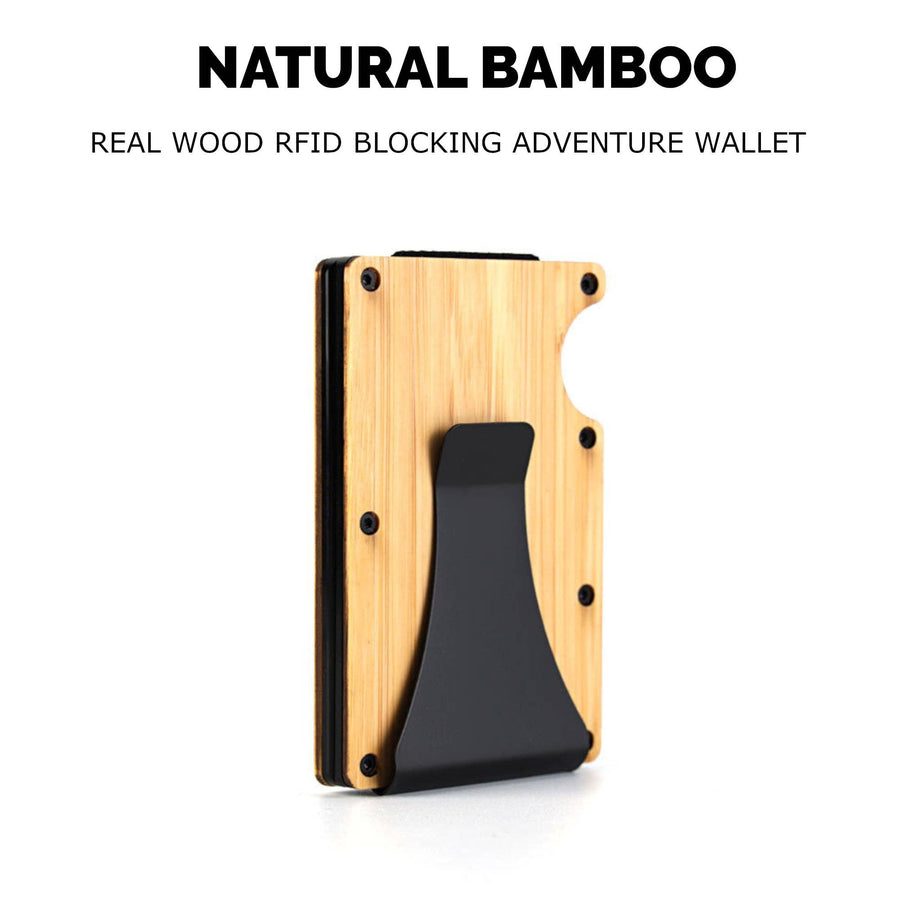 Wooden Minimalist Wallet: Natural Bamboo