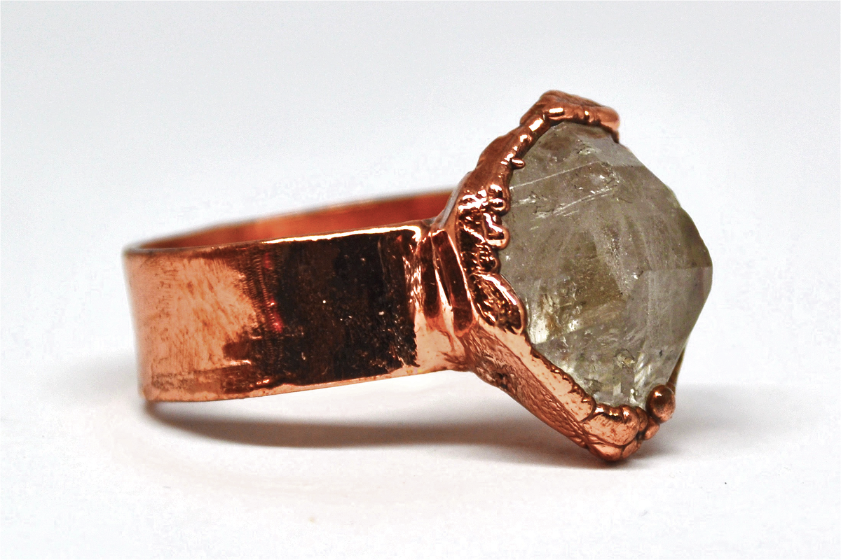 Raw Herkimer Diamond Statment Ring: 8