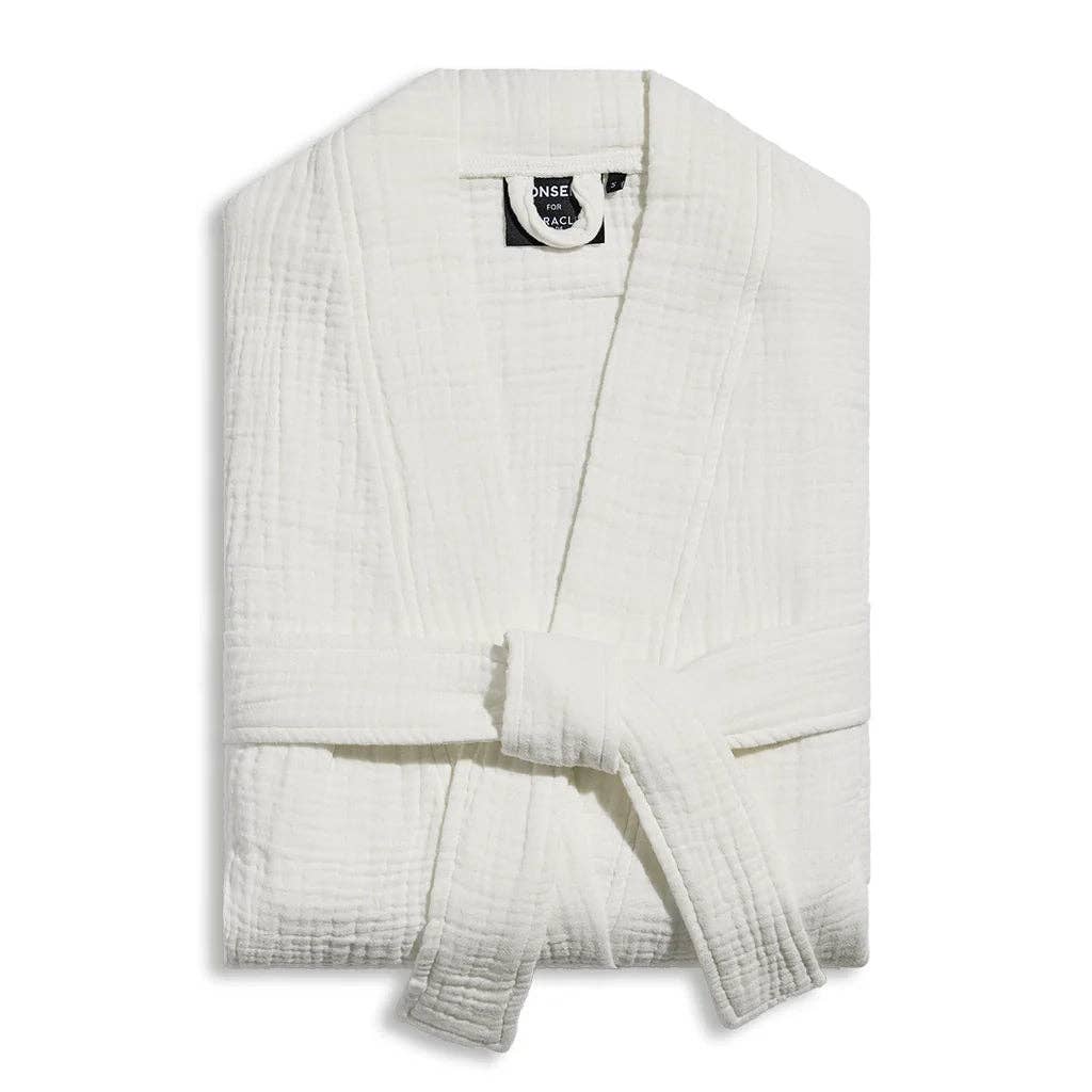 Antimicrobial Gauze Robe: Oatmeal / Medium