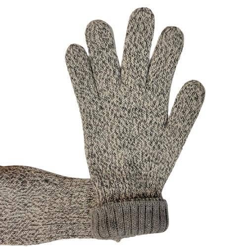 Alpaca Reversible Gloves: Brown/Beige