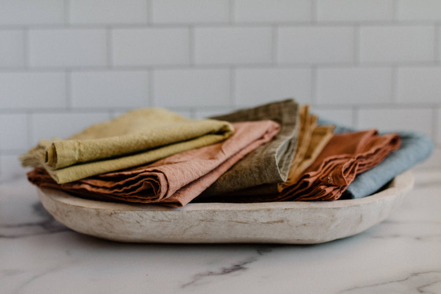 Plant dyed Organic cotton Kitchen Towel: Muted pink