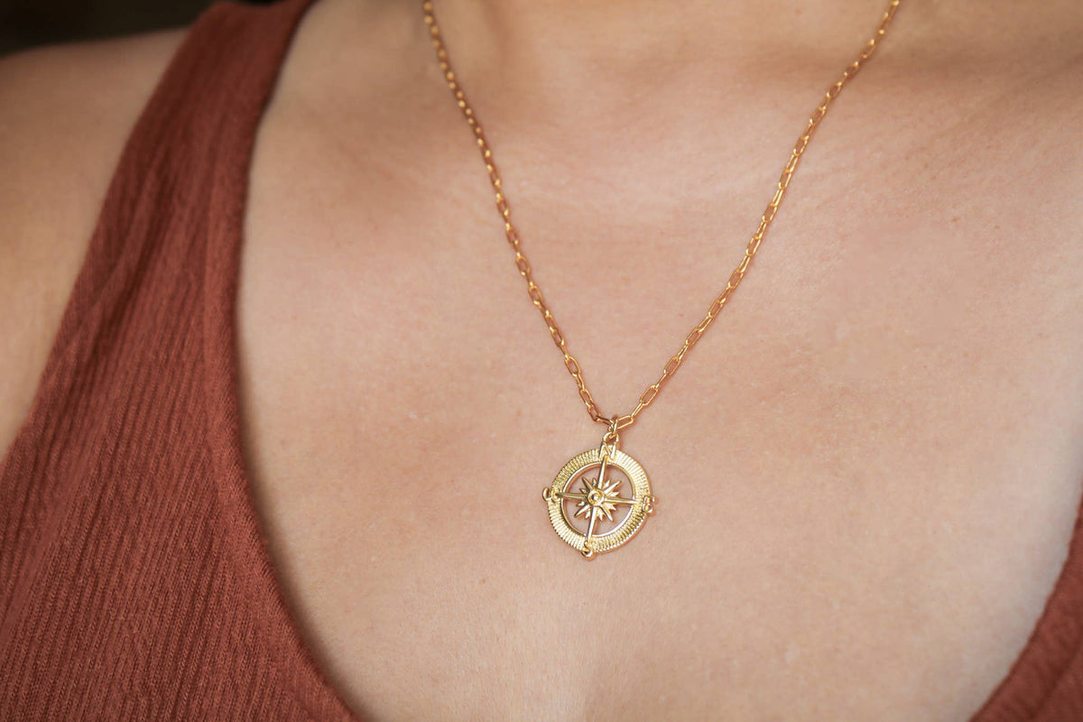 Compass Necklace: 20 inches