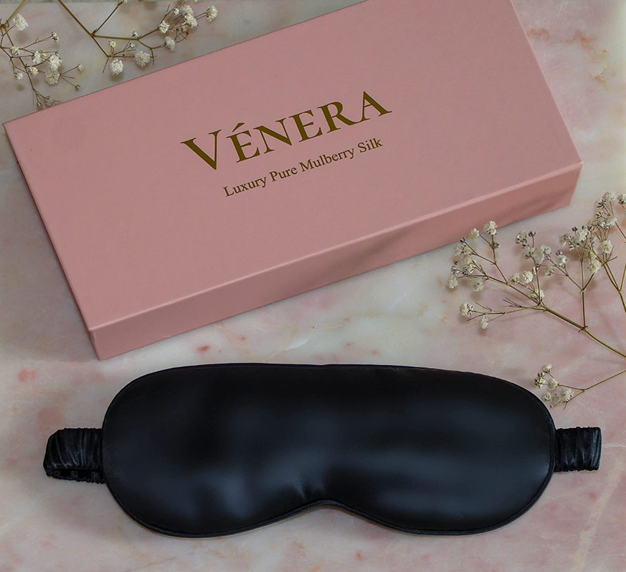 100% Pure Silk 3D Contour Sleep Mask - Black