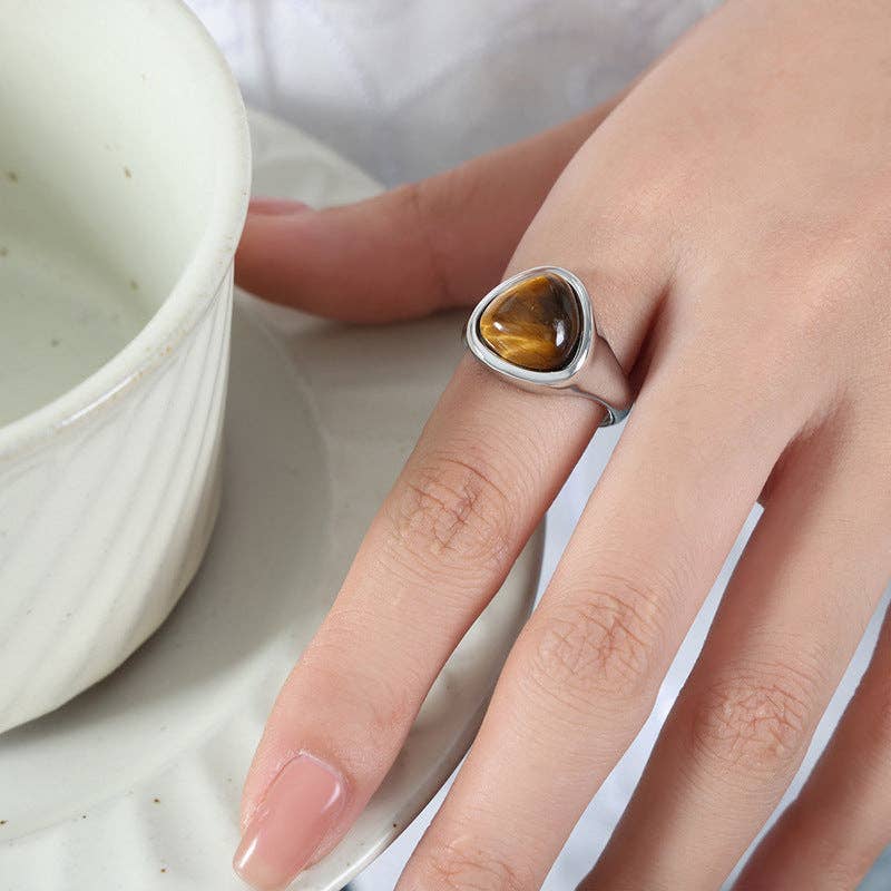 Tiger's Eye Statement Ring / 7 US