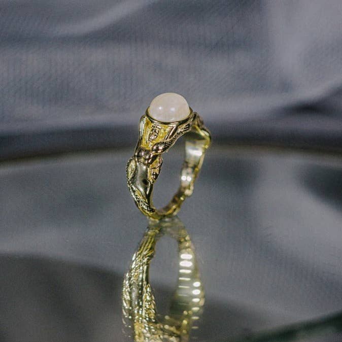 Moonstone Mermaid Ring: 6
