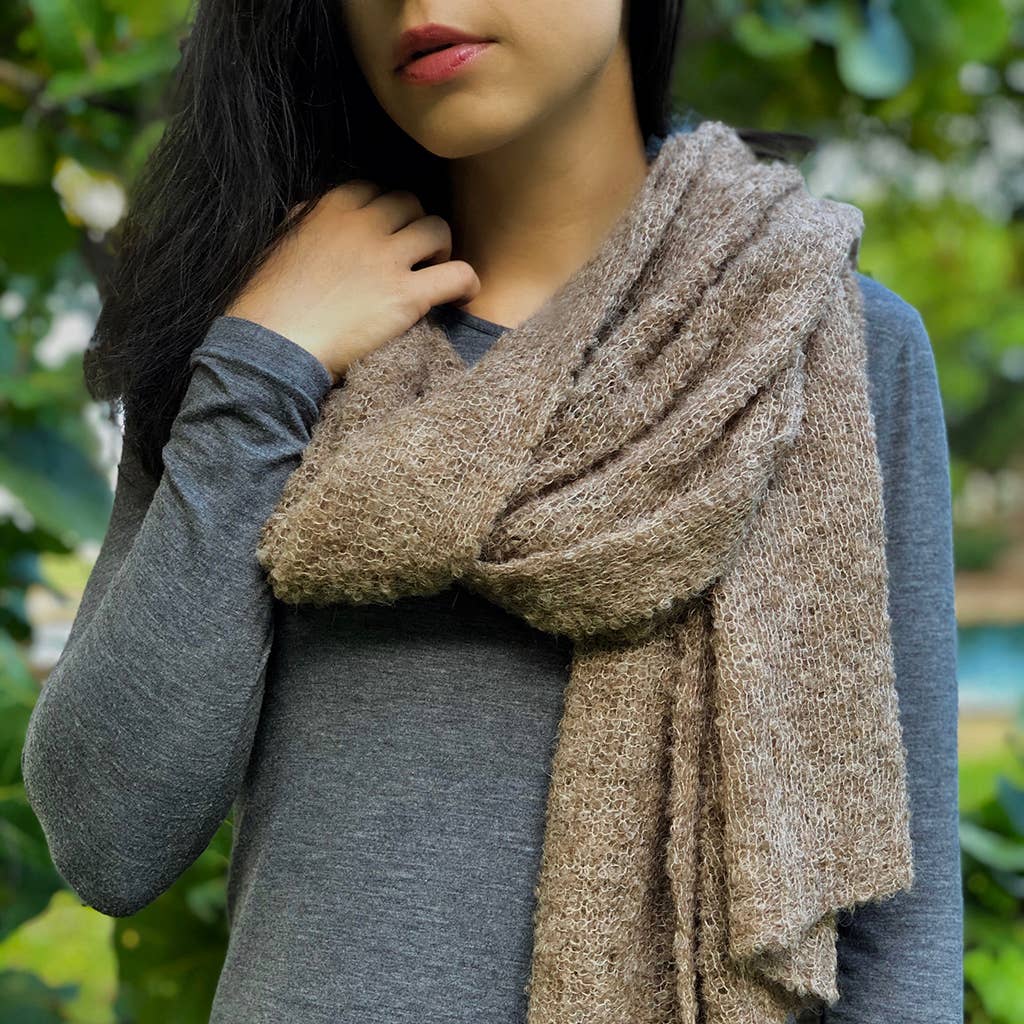 Ultra Plush Alpaca Scarf: Autumn Brown