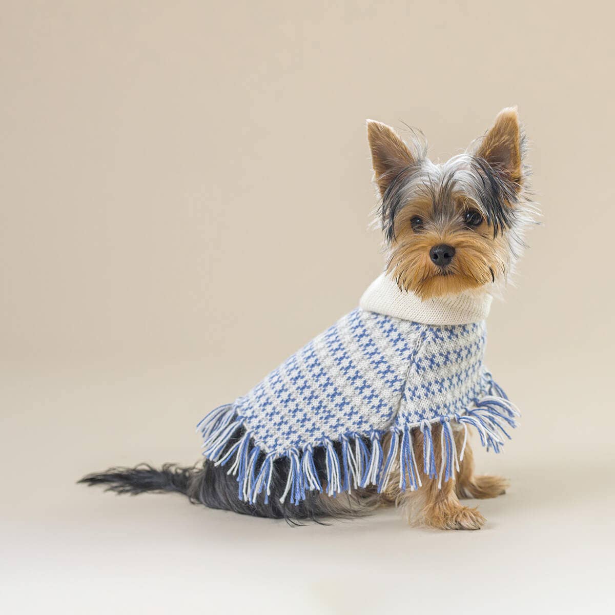 Sofia Light Blue Alpaca Dog Poncho