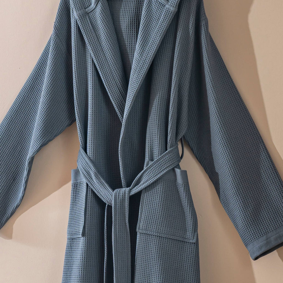 Stonewash Turkish Cotton Lightweight Bathrobe with Hood