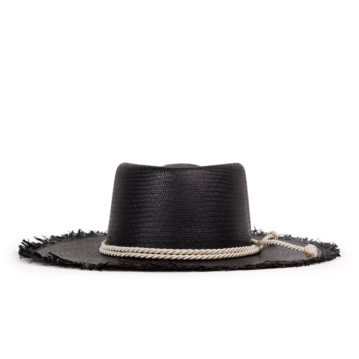 Playa Black -  Long Brim Loose Summer Straw Hat: 10cm / One size fits most kids