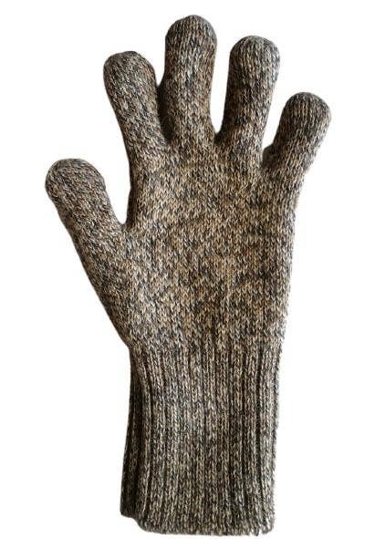 Alpaca Reversible Gloves: Brown/Beige