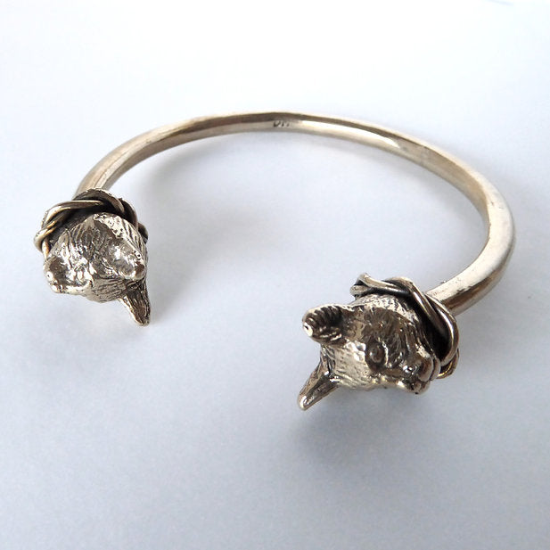 Regal Twin Cat Bracelet in Bronze