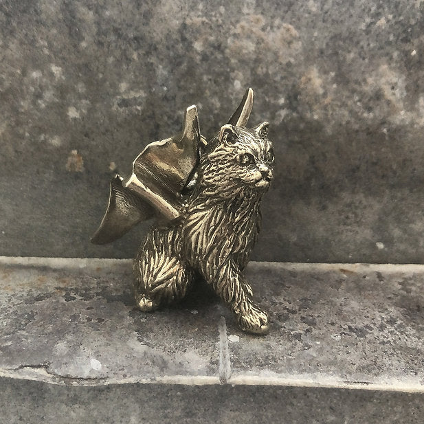 Winged Cat Familiar Pendant 