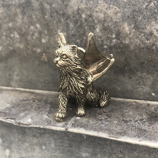 Winged Cat Familiar Pendant "Amunet"