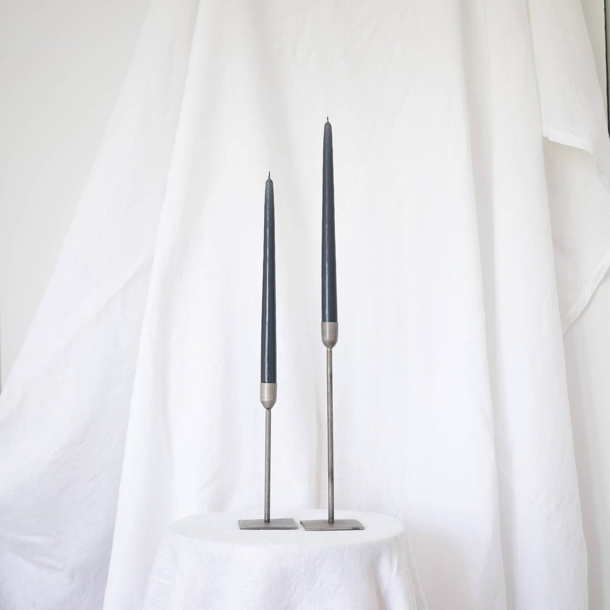 Pair of Tapered Candles - Charcoal