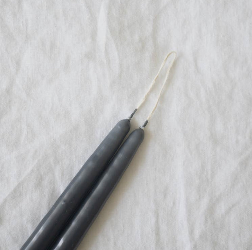 Pair of Tapered Candles - Charcoal