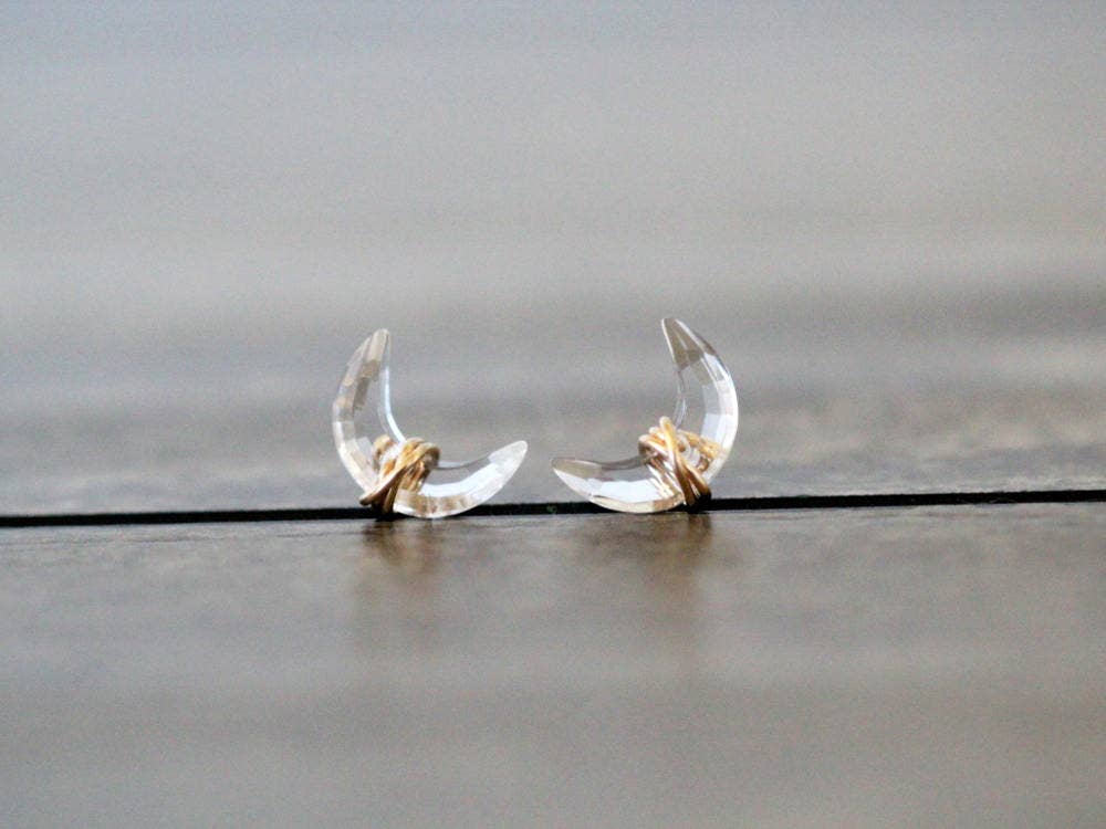 Moonbeam Studs - Crystal Quartz