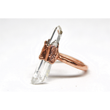 Raw Clear Quartz Point Ring