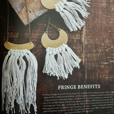 Crescent Moon Fringe Boho Earrings