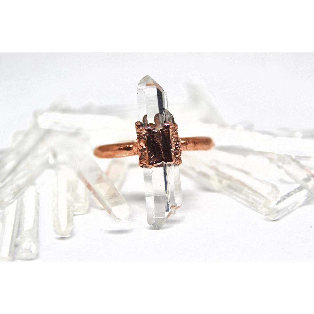 Raw Clear Quartz Point Ring