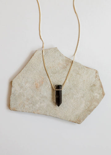 Smoky Quartz Necklace with Box Chain