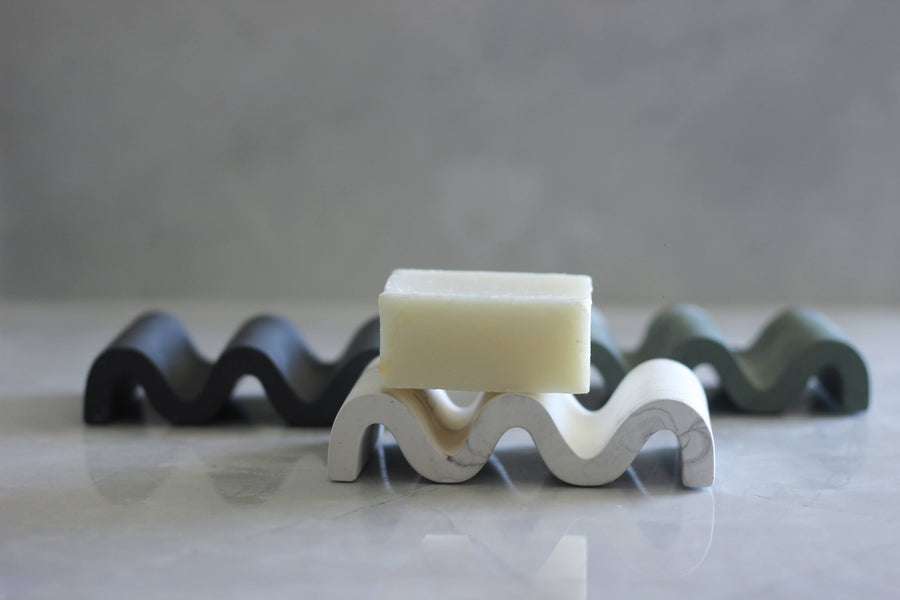 Wavy Concrete Soap Dish