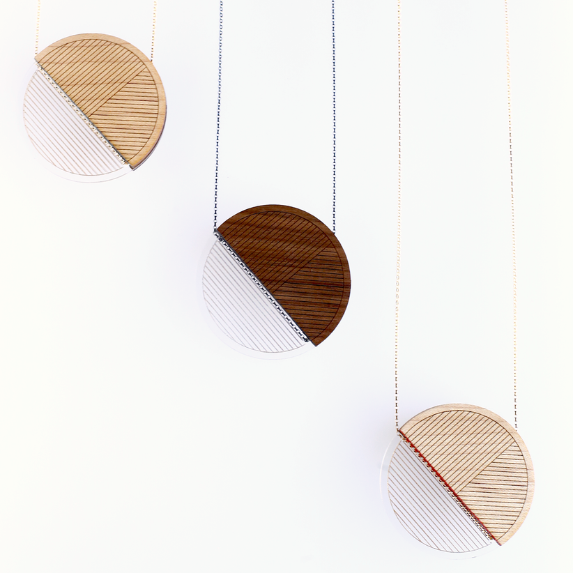 Osa Necklace · Minimalist Long Necklace, Geometric Circle