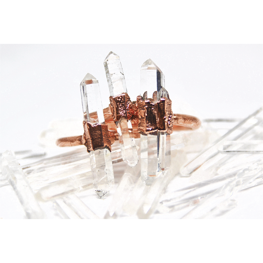 Raw Clear Quartz Point Ring