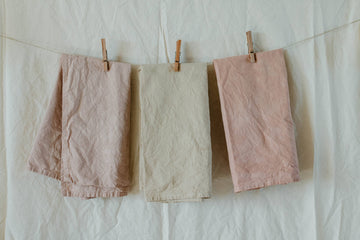 Plant dyed Organic cotton Kitchen Towel: Muted pink