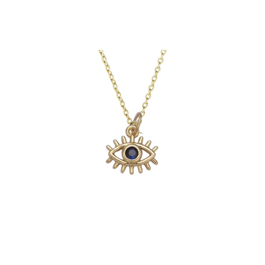 Evil Eye Gemstone Necklace: 18 inches