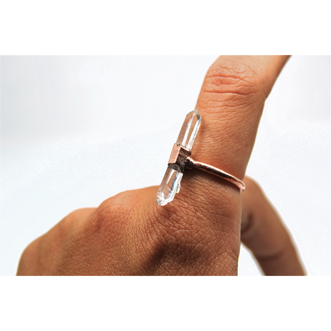 Raw Clear Quartz Point Ring
