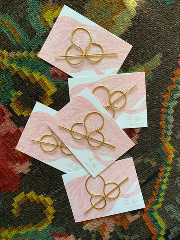 Brass Lyra Hair Pin