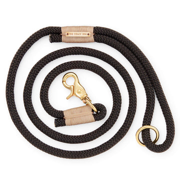 Black and Sand Climbing Rope Dog Leash: 5 feet