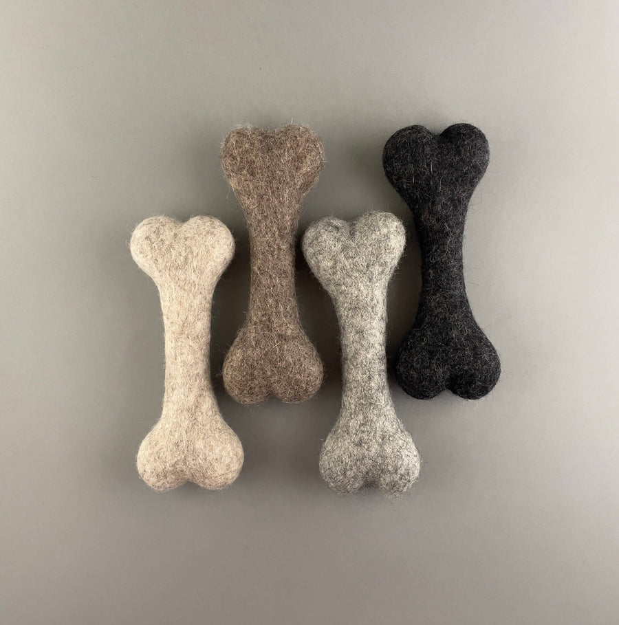 Felted Wool Bone Dog Toy