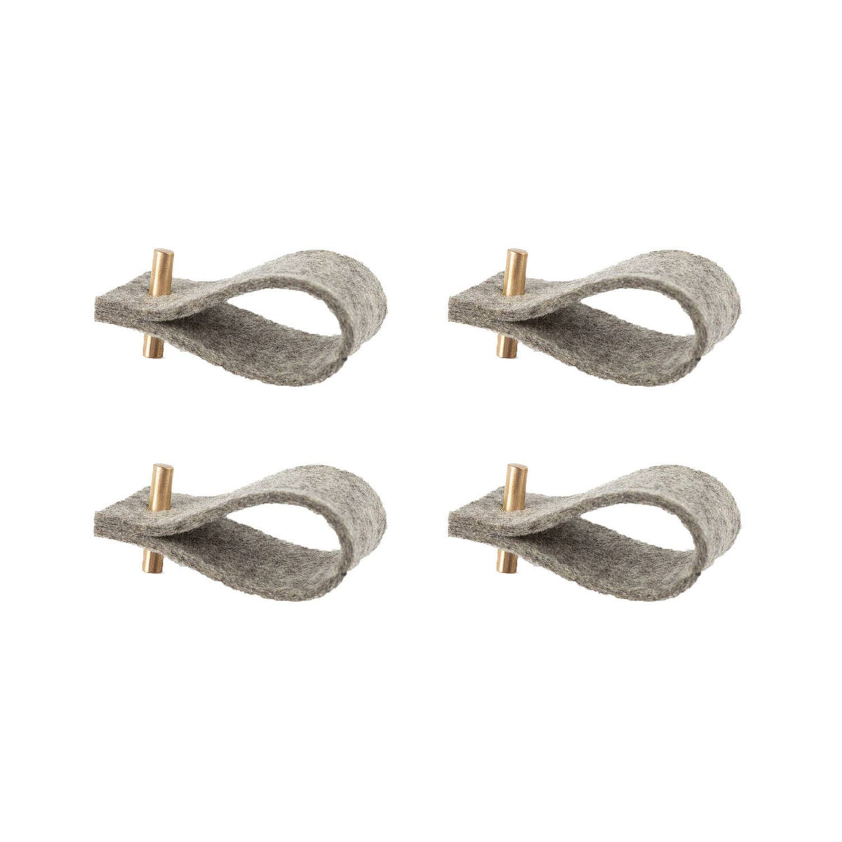 Napkin Rings, Set of 4 - Grey, 100 % Wool Felt
