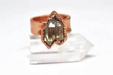 Raw Herkimer Diamond Statment Ring: 8