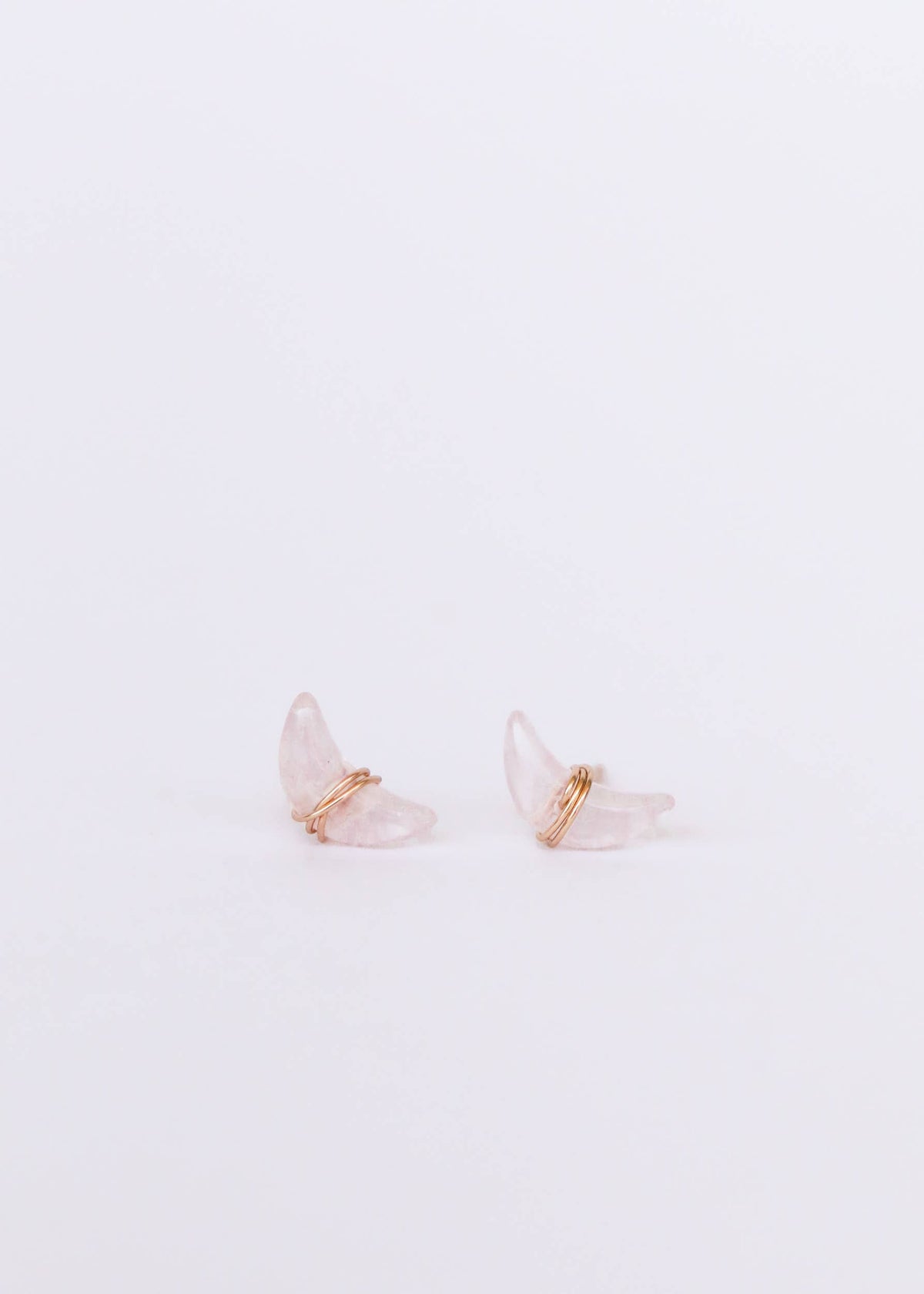 Wire Wrapped Moon - Rose Quartz
