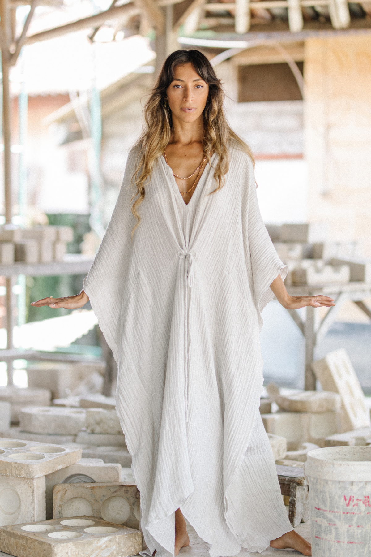 chinese dress ladies White Cotton Linen Goddess Kaftan Dress, Deep V Neck Kaftan Dress - Beach  Coverup- Bohemian Long Kaftan